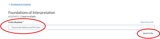Image shows email addresses can be invited individually or in bulk via csv file.
